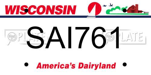 SAI761 Wisconsin License Plate