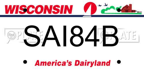 SAI84B Wisconsin License Plate