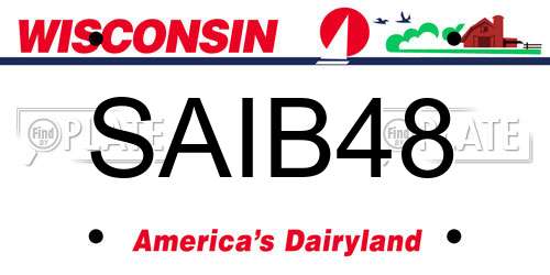 SAIB48 Wisconsin License Plate