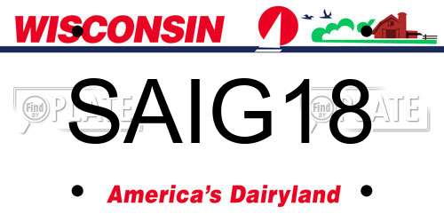 SAIG18 Wisconsin License Plate