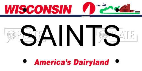 SAINTS Wisconsin License Plate