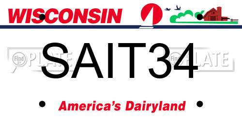 SAIT34 Wisconsin License Plate