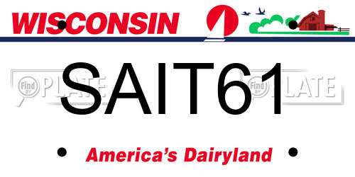 SAIT61 Wisconsin License Plate