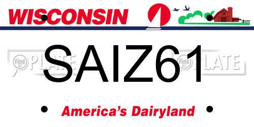 SAIZ61 Wisconsin License Plate