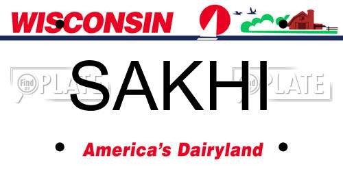 SAKHI Wisconsin License Plate