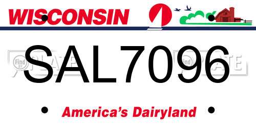 SAL7096 Wisconsin License Plate