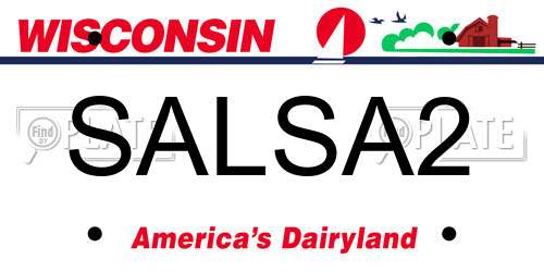 SALSA2 Wisconsin License Plate