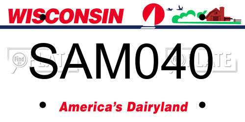 SAM040 Wisconsin License Plate