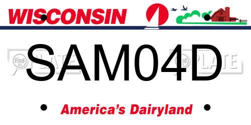 SAM04D Wisconsin License Plate