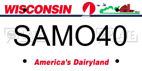SAMO40 Wisconsin License Plate