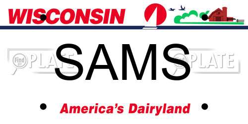 SAMS Wisconsin License Plate