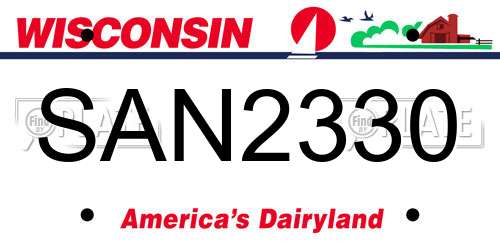 SAN2330 Wisconsin License Plate