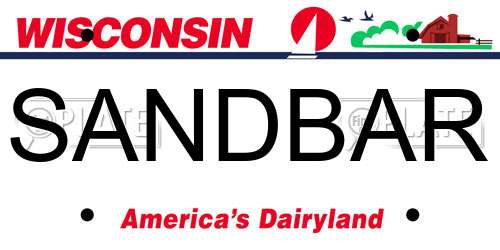 SANDBAR Wisconsin License Plate