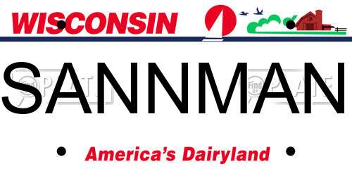 SANNMAN Wisconsin License Plate