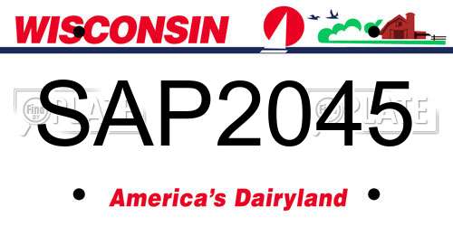 SAP2045 Wisconsin License Plate