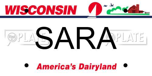 SARA Wisconsin License Plate