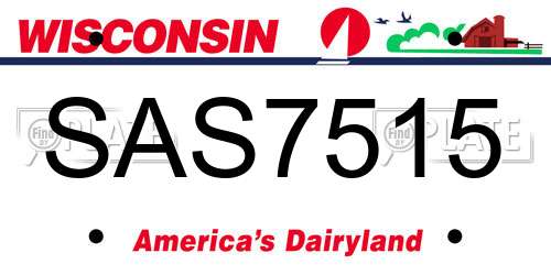 SAS7515 Wisconsin License Plate