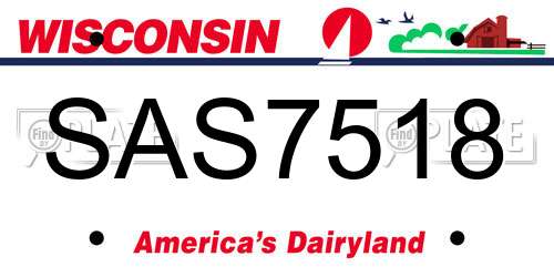 SAS7518 Wisconsin License Plate