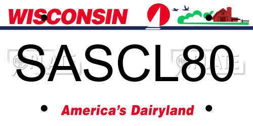 SASCL80 Wisconsin License Plate