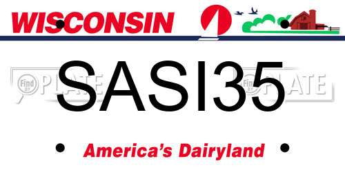 SASI35 Wisconsin License Plate