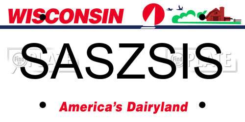 SASZSIS Wisconsin License Plate