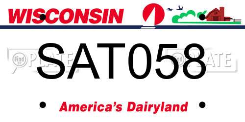 SAT058 Wisconsin License Plate