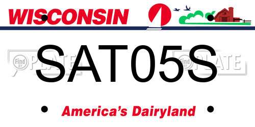 SAT05S Wisconsin License Plate