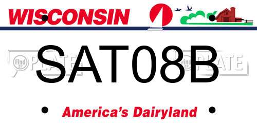 SAT08B Wisconsin License Plate