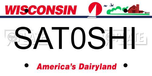 SAT0SHI Wisconsin License Plate
