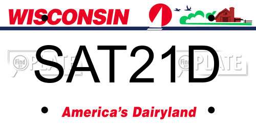 SAT21D Wisconsin License Plate