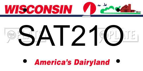 SAT21O Wisconsin License Plate