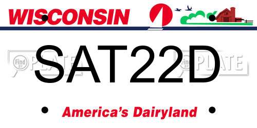 SAT22D Wisconsin License Plate
