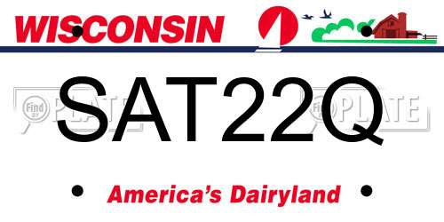 SAT22Q Wisconsin License Plate