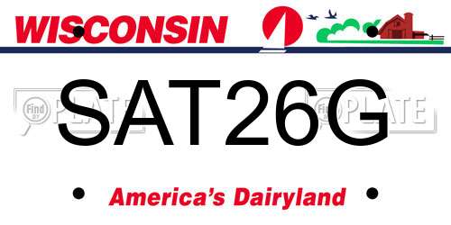 SAT26G Wisconsin License Plate