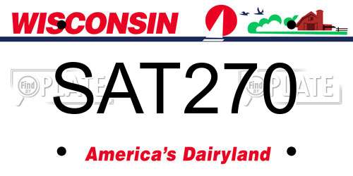 SAT270 Wisconsin License Plate
