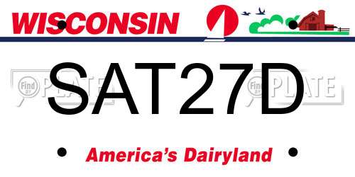 SAT27D Wisconsin License Plate