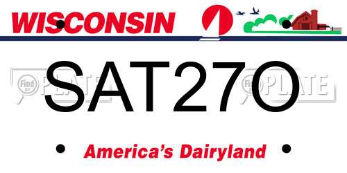 SAT27O Wisconsin License Plate