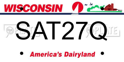 SAT27Q Wisconsin License Plate
