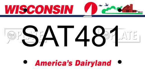 SAT481 Wisconsin License Plate