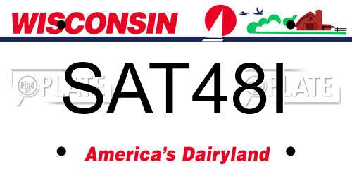 SAT48I Wisconsin License Plate