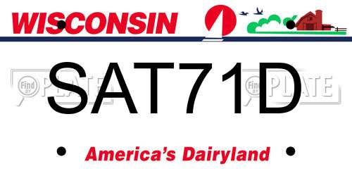 SAT71D Wisconsin License Plate