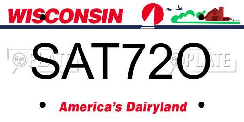 SAT72O Wisconsin License Plate