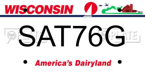 SAT76G Wisconsin License Plate