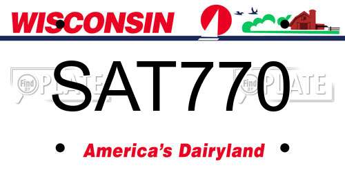 SAT770 Wisconsin License Plate