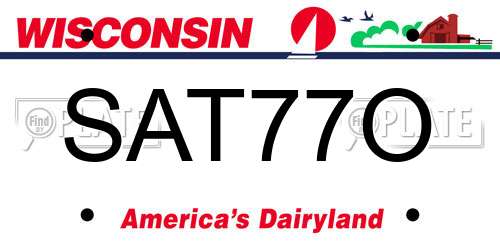 SAT77O Wisconsin License Plate