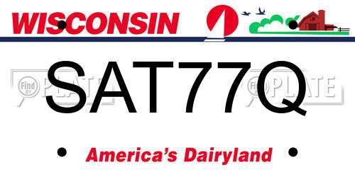 SAT77Q Wisconsin License Plate