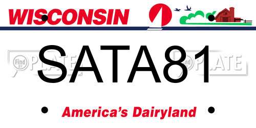 SATA81 Wisconsin License Plate