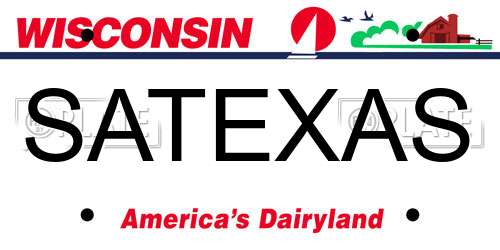 SATEXAS Wisconsin License Plate