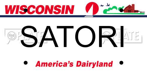 SATORI Wisconsin License Plate