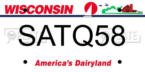 SATQ58 Wisconsin License Plate